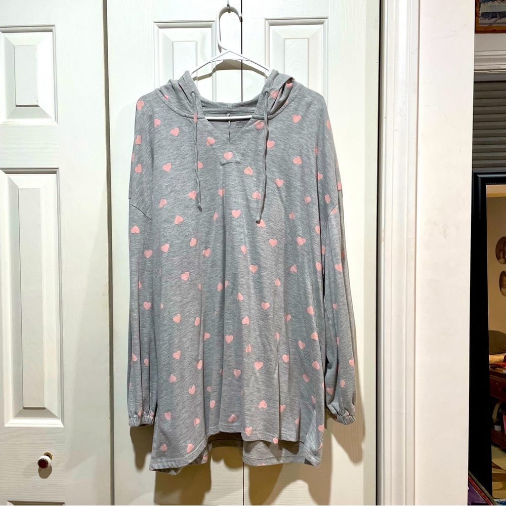 Lane Bryant Hoodie with Pink Hearts 22/24
